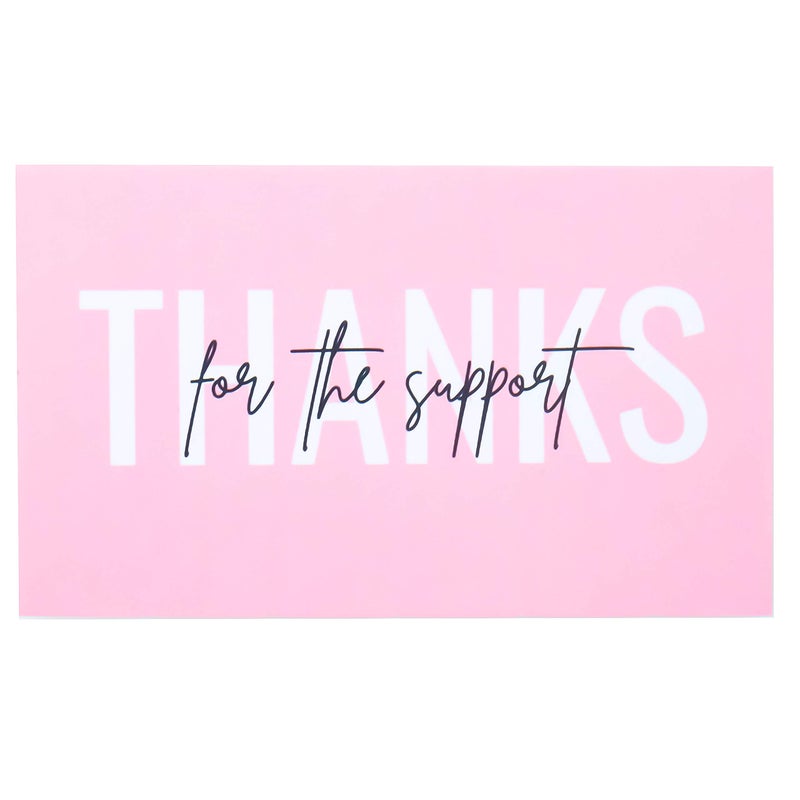 RXBC2011 100 Little Thank You for the support Cards Handwritten Lettering Design Bulk Thank you Notes for All Occasion 3.5 x 2 Inch pink - Image 2